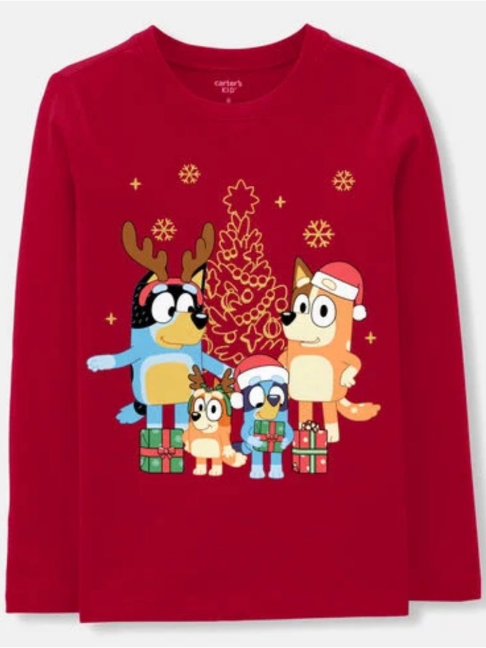 Carter's Red Long-Sleeve Holiday Cartoon Family Tee